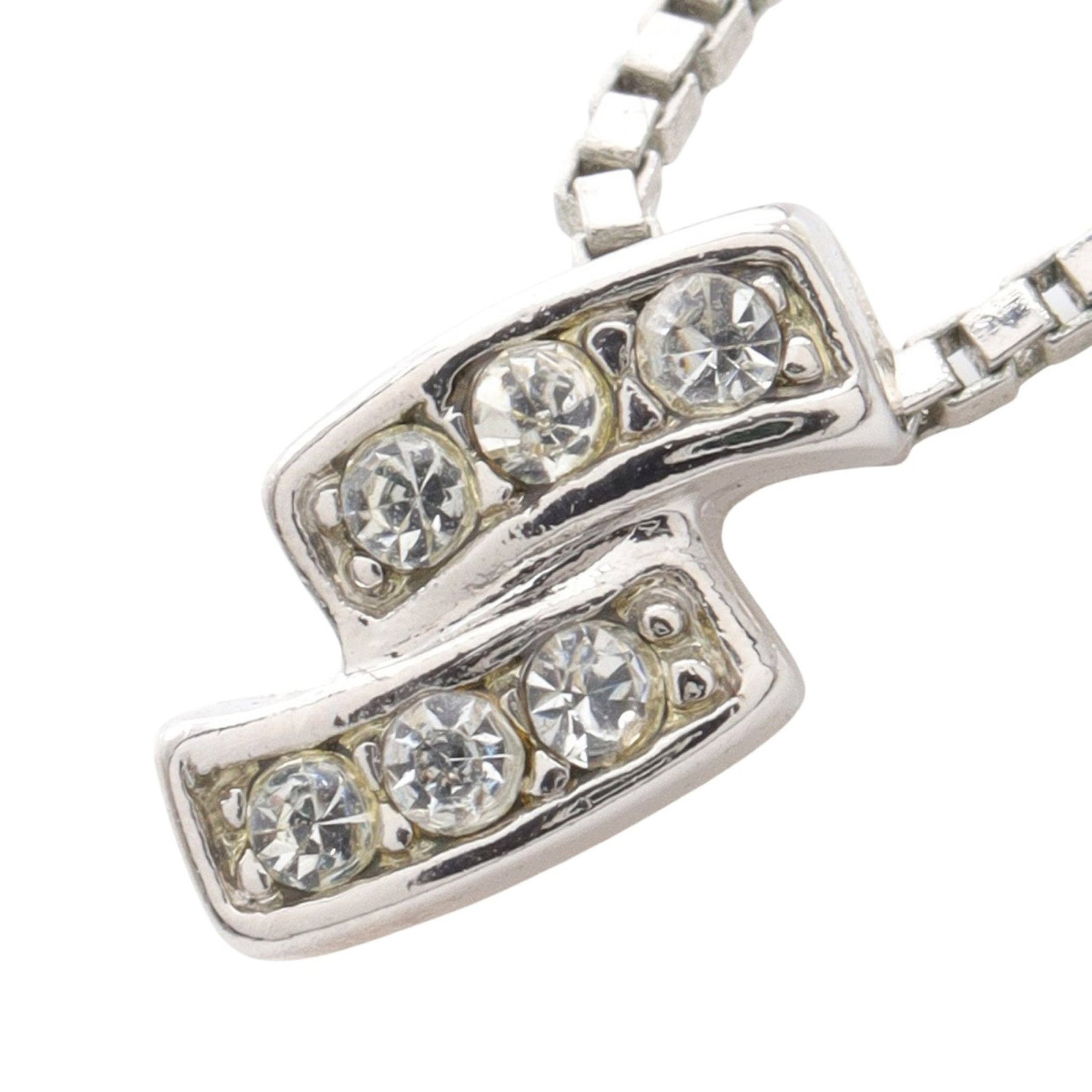 Givenchy Rhinestone Necklace Silver: Necklace in silver tone with rhinestones.