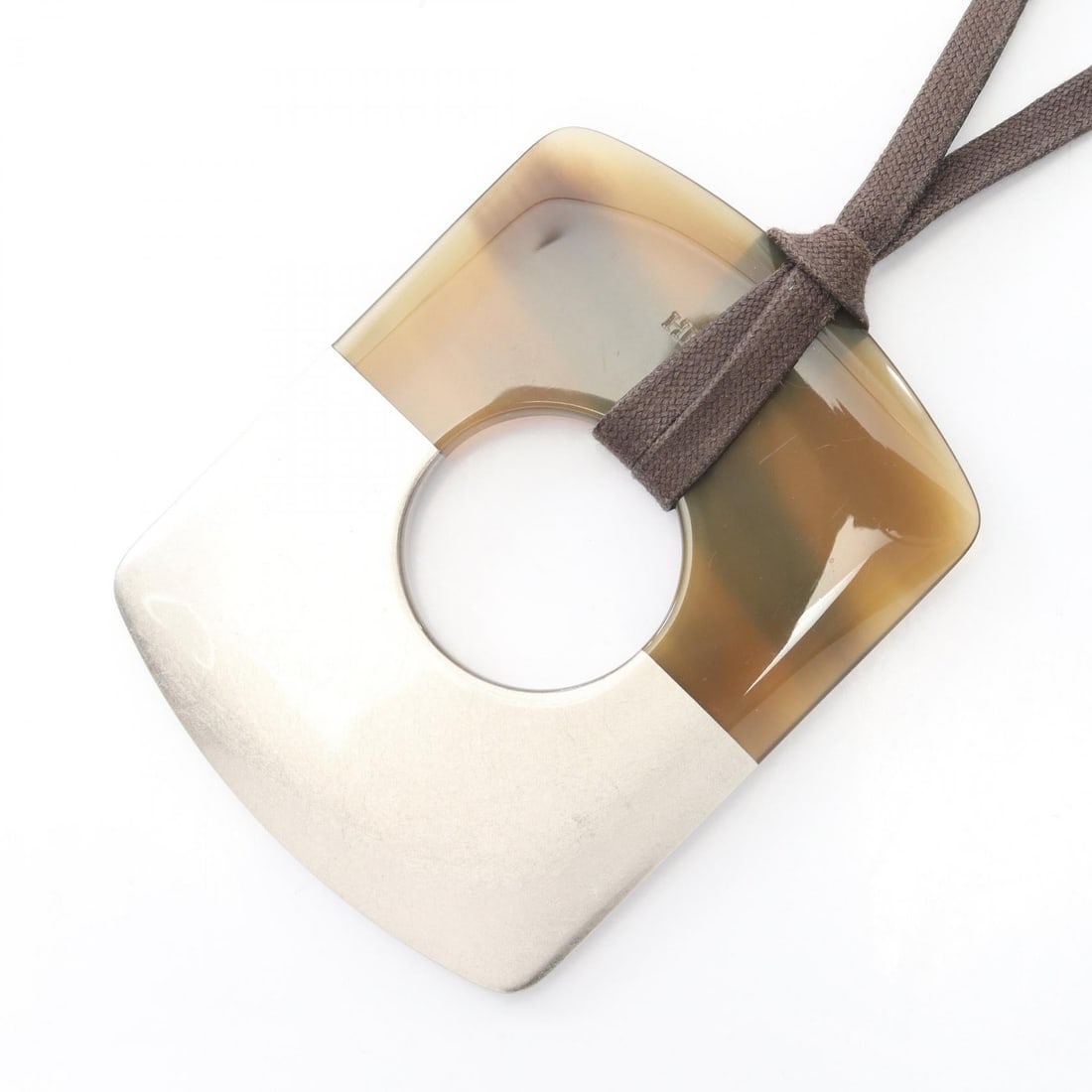 Hermes Dalva Necklace Brown Silver - 2
