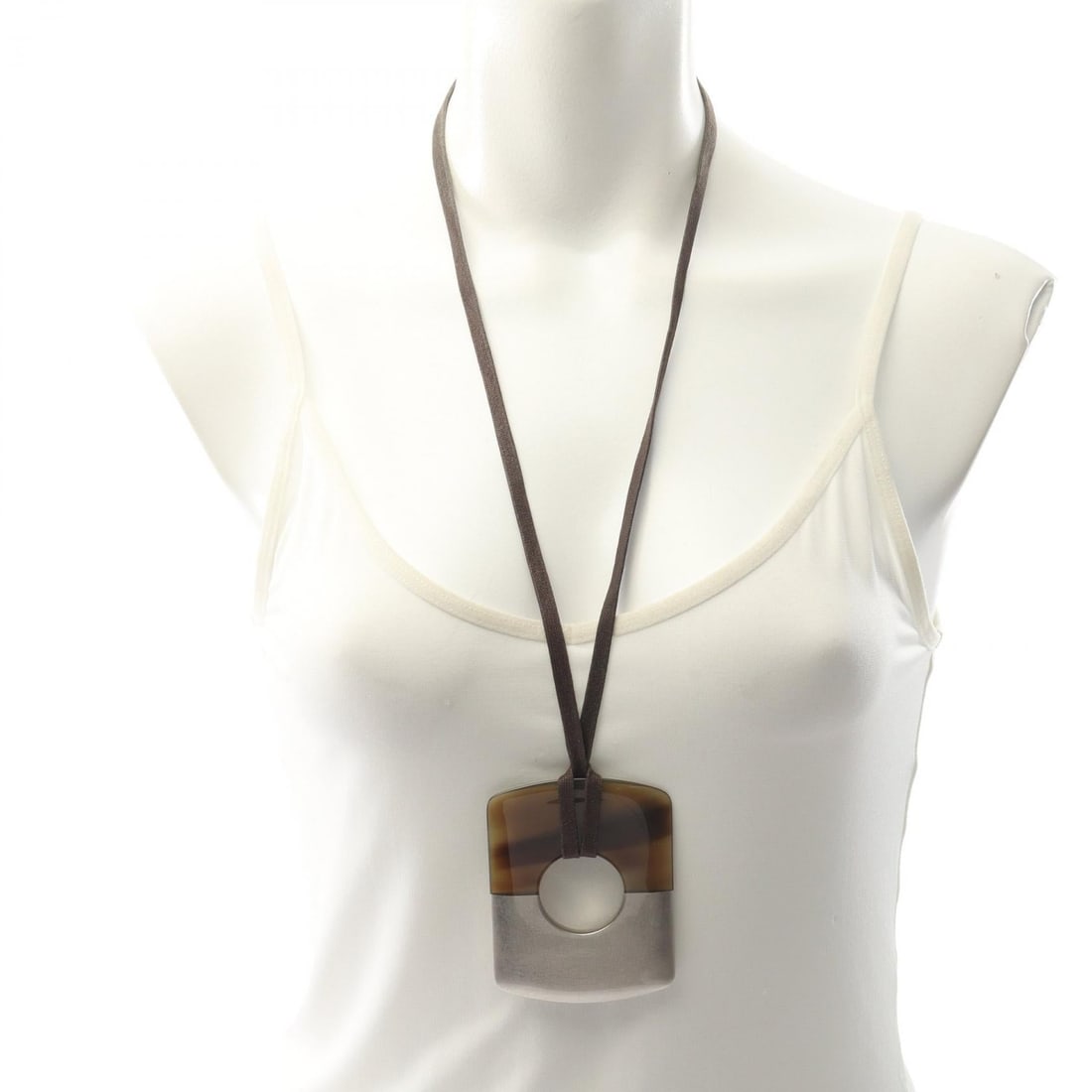 Hermes Dalva Necklace Brown Silver - 6