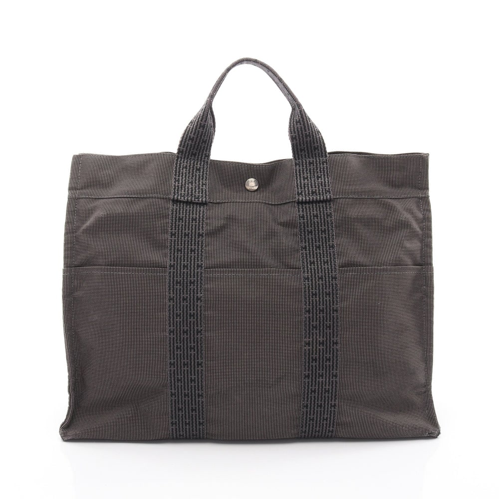 Hermes Yale Line Mm Tote Dark Gray: Hermes Yale Line Mm Handbag Tote Bag. Color: Dark Gray. Material: Nylon Canvas. Size: 42 X 32 X 11 Cm. Handle: 29 Cm.