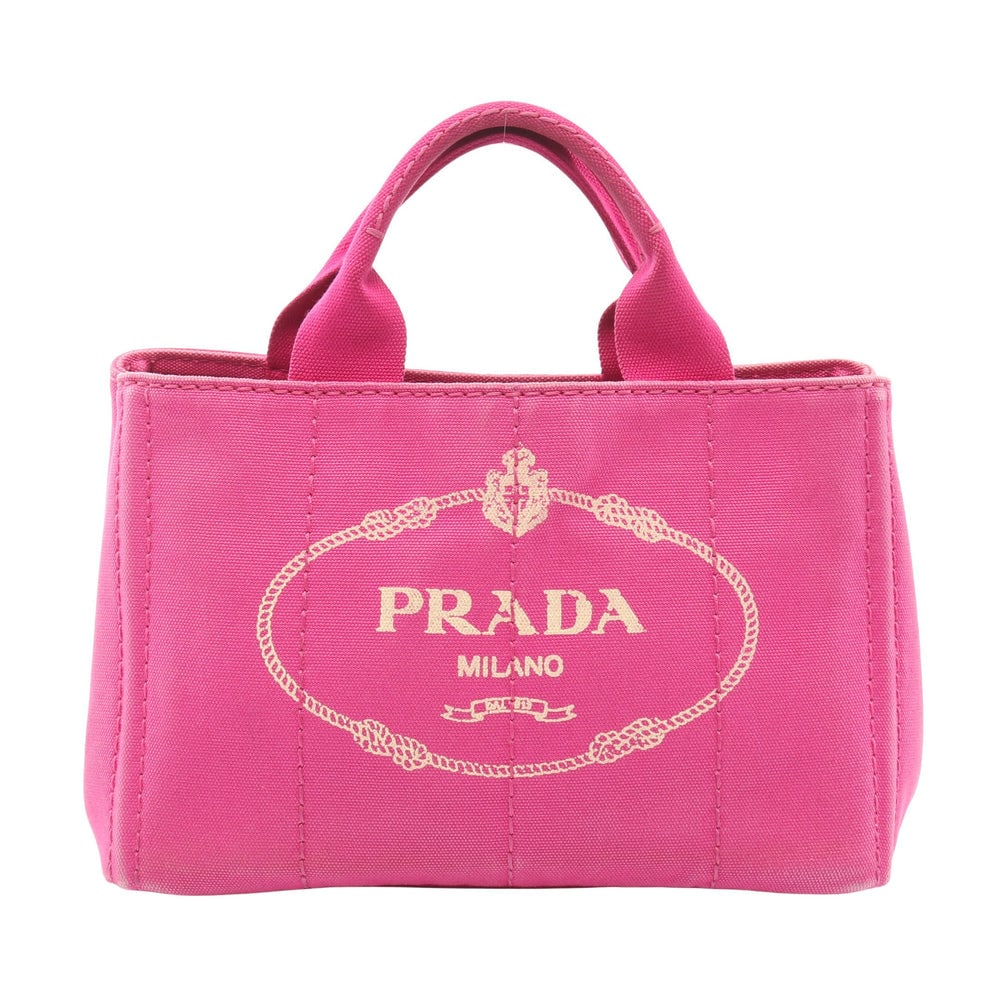 Prada Canapa Tote Pink: Prada Canapa Kanapa Handbag Tote Bag. Color: Pink. Material: Canvas. Size: 29/28 X 19 X 15 Cm. Handle: 27 Cm.