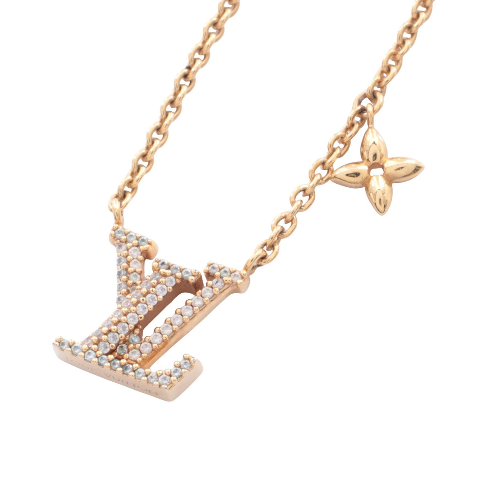 LV Collier LV Iconic Necklace: Louis Vuitton Collier LV Iconic necklace in GP with rhinestone, gold/clear. Listed price 59,091.00. Real and authenticated.