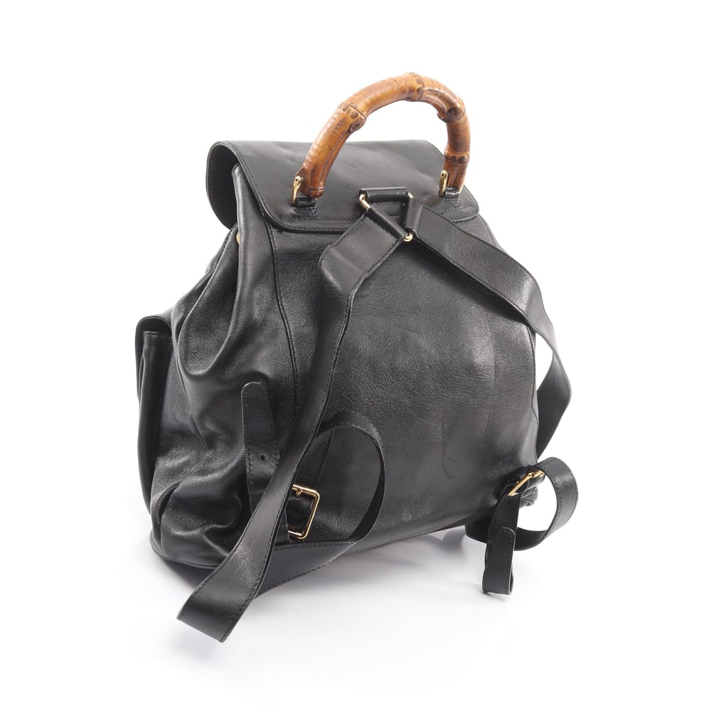 Gucci Bamboo Leather Backpack Black - 2