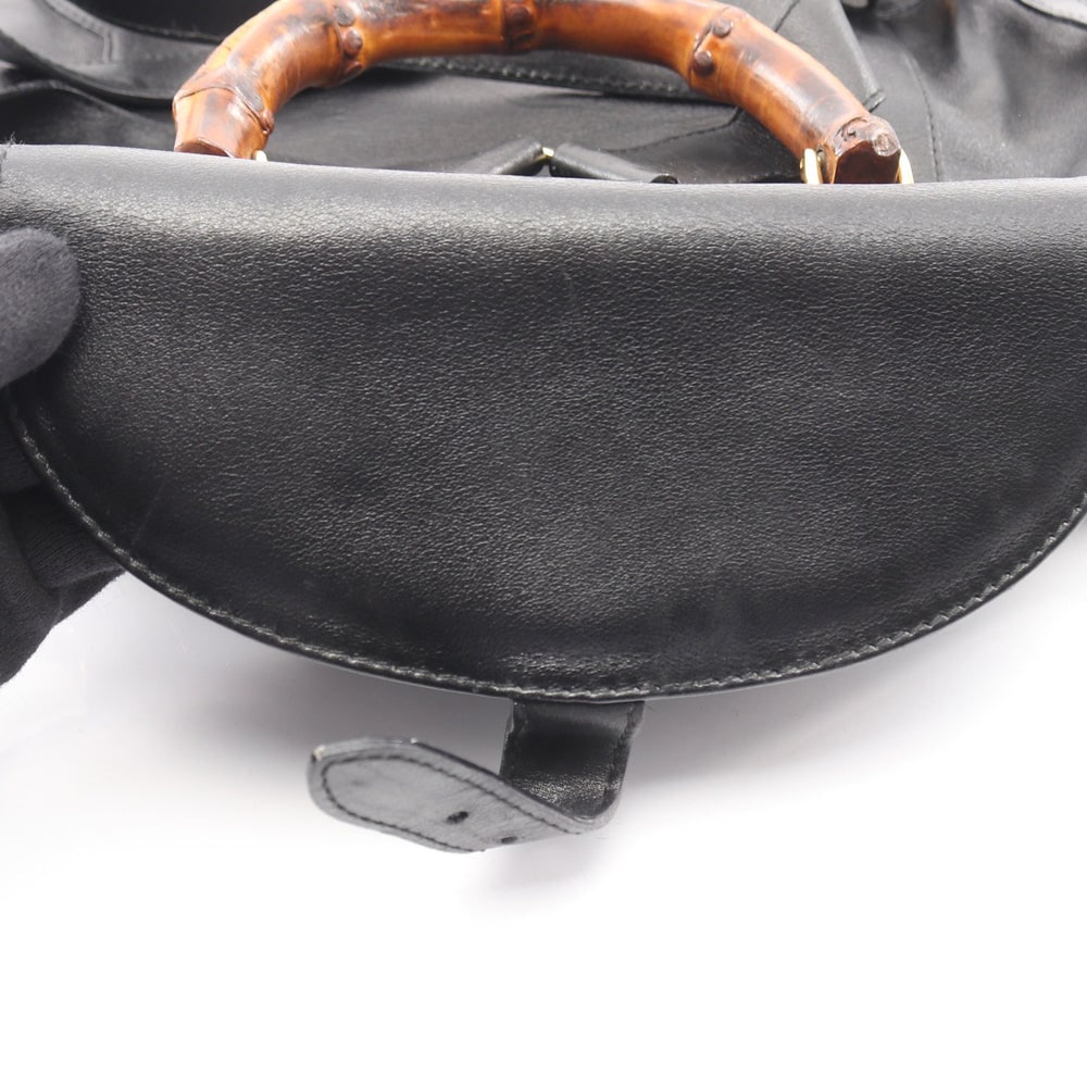 Gucci Bamboo Leather Backpack Black - 6