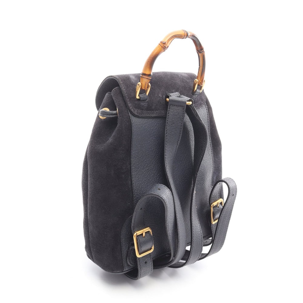 Gucci Bamboo Suede Backpack Navy - 2