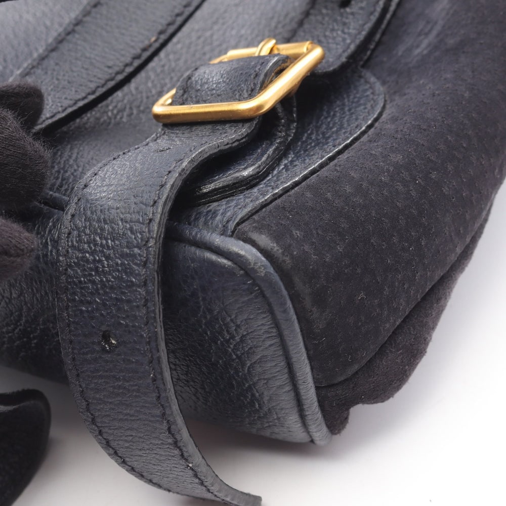 Gucci Bamboo Suede Backpack Navy - 6