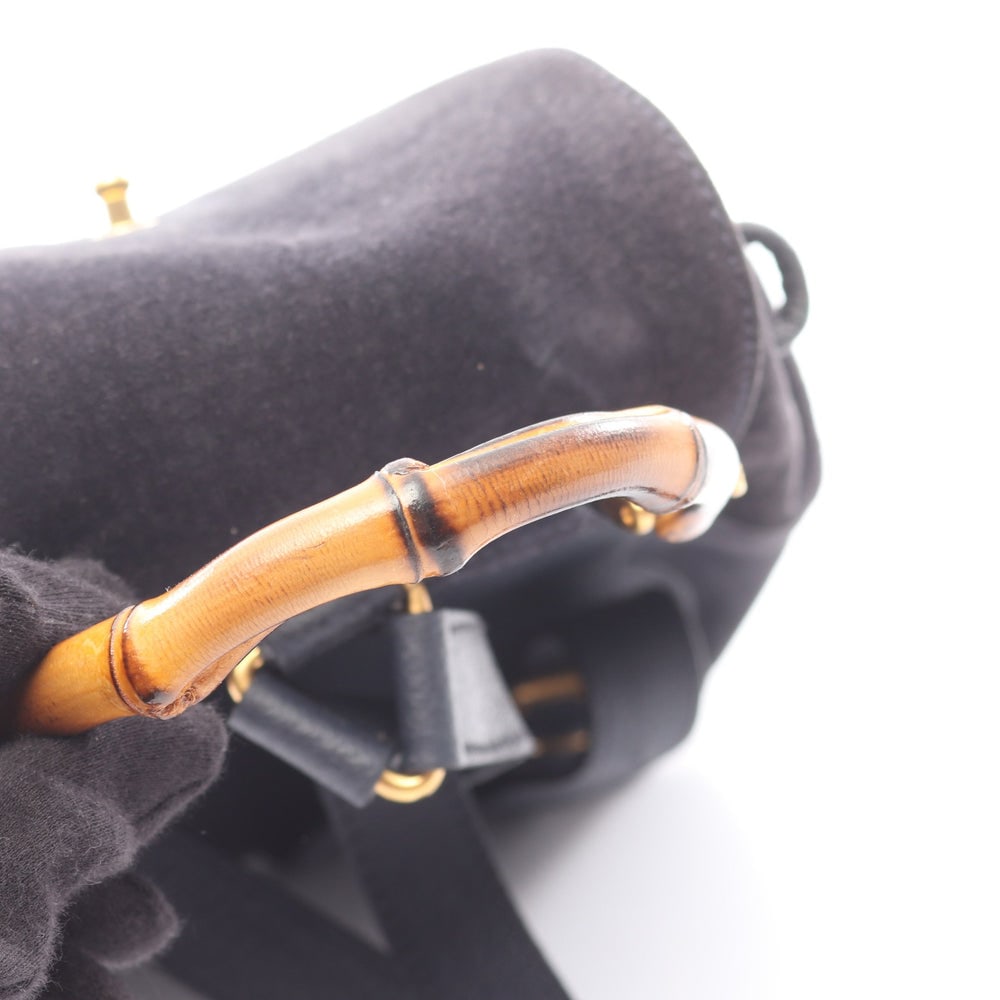 Gucci Bamboo Suede Backpack Navy - 9