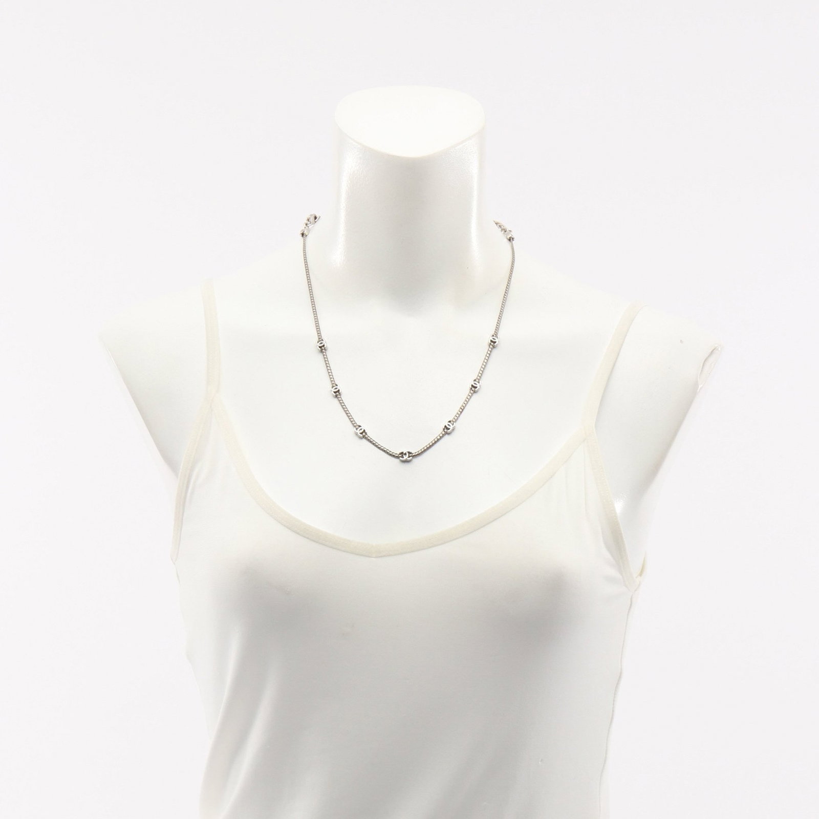 Chanel Coco Mark Silver Necklace - 6