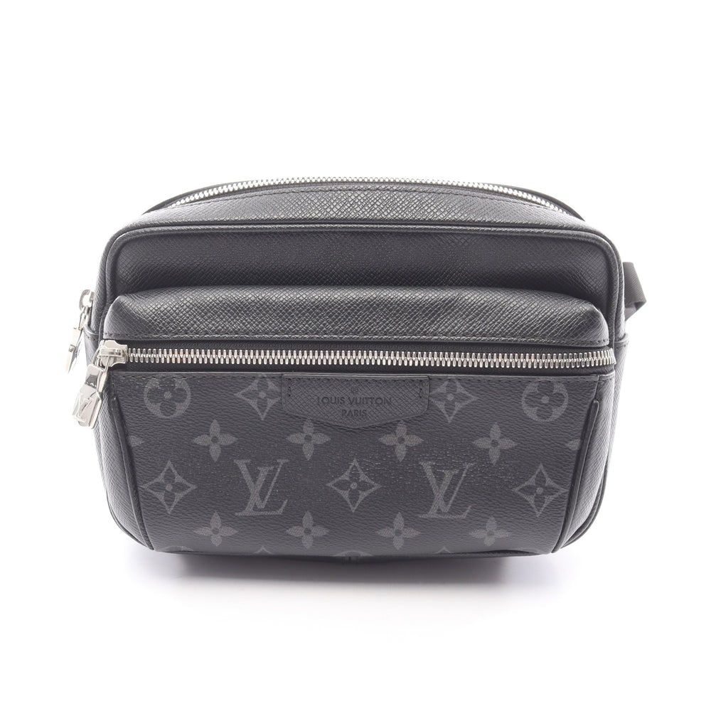 LV Outdoors Bum Bag Noir Black: Black PVC leather Outdoors Taigarama Noir bum or waist bag. Approx. 21 x 15 x 3/5 cm; strap 72-108 cm. Model M30245, product no. FO2189. Authentic and authenticated.