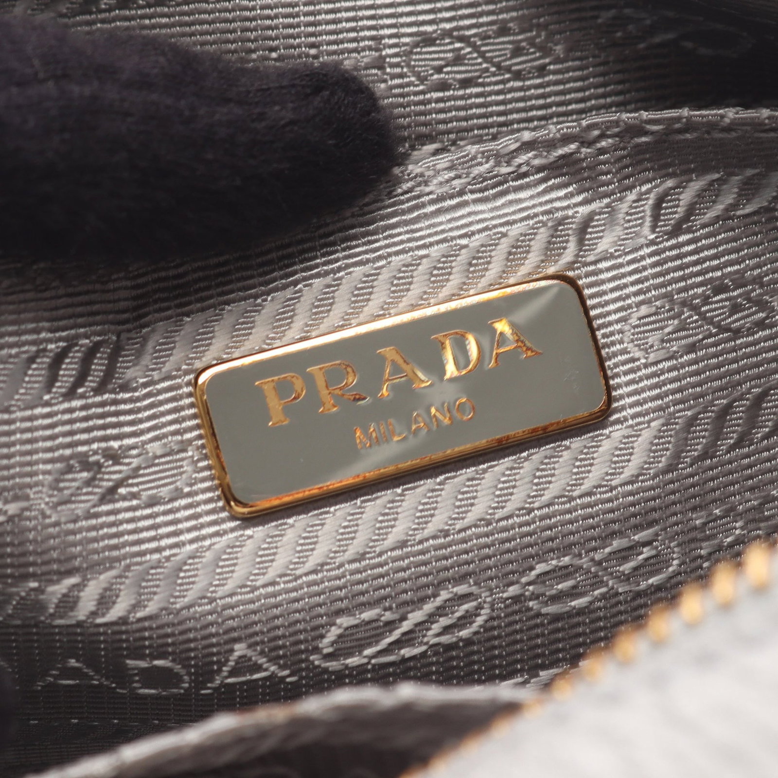 Prada Leather Shoulder Bag Gray - 4