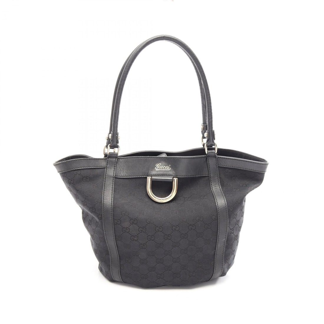 Gucci Abby GG Canvas Tote Black: Authentic and authenticated Gucci Abby GG canvas tote shoulder bag in black canvas and leather. Model 211982. Approx. 26H x 42/23W x 11D cm with 52 cm strap and 22 cm max drop.