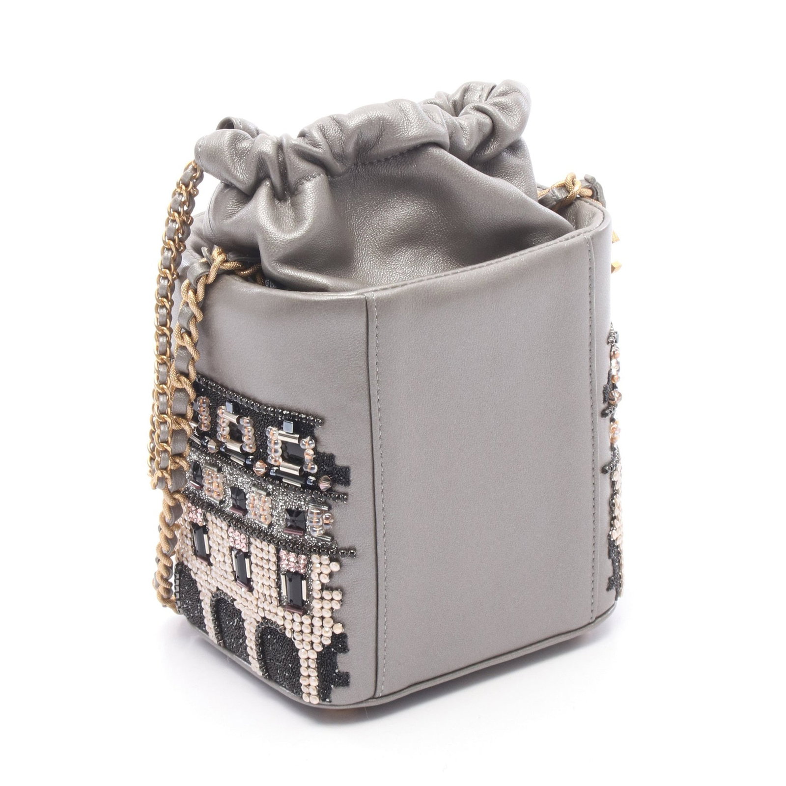 Chanel Beaded Bucket Bag Silver - 2