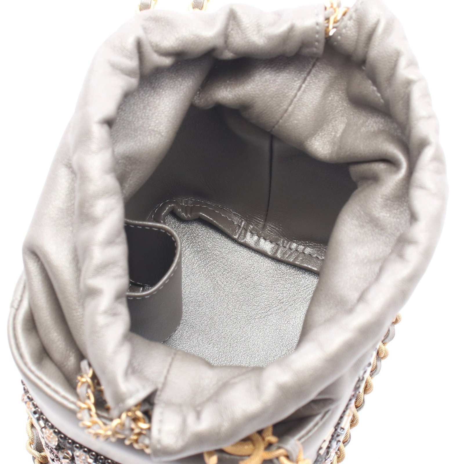 Chanel Beaded Bucket Bag Silver - 3