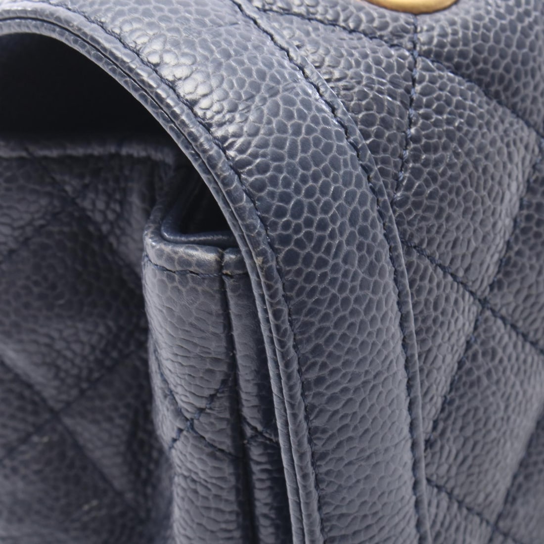 Chanel Single Flap Chain Navy - 4