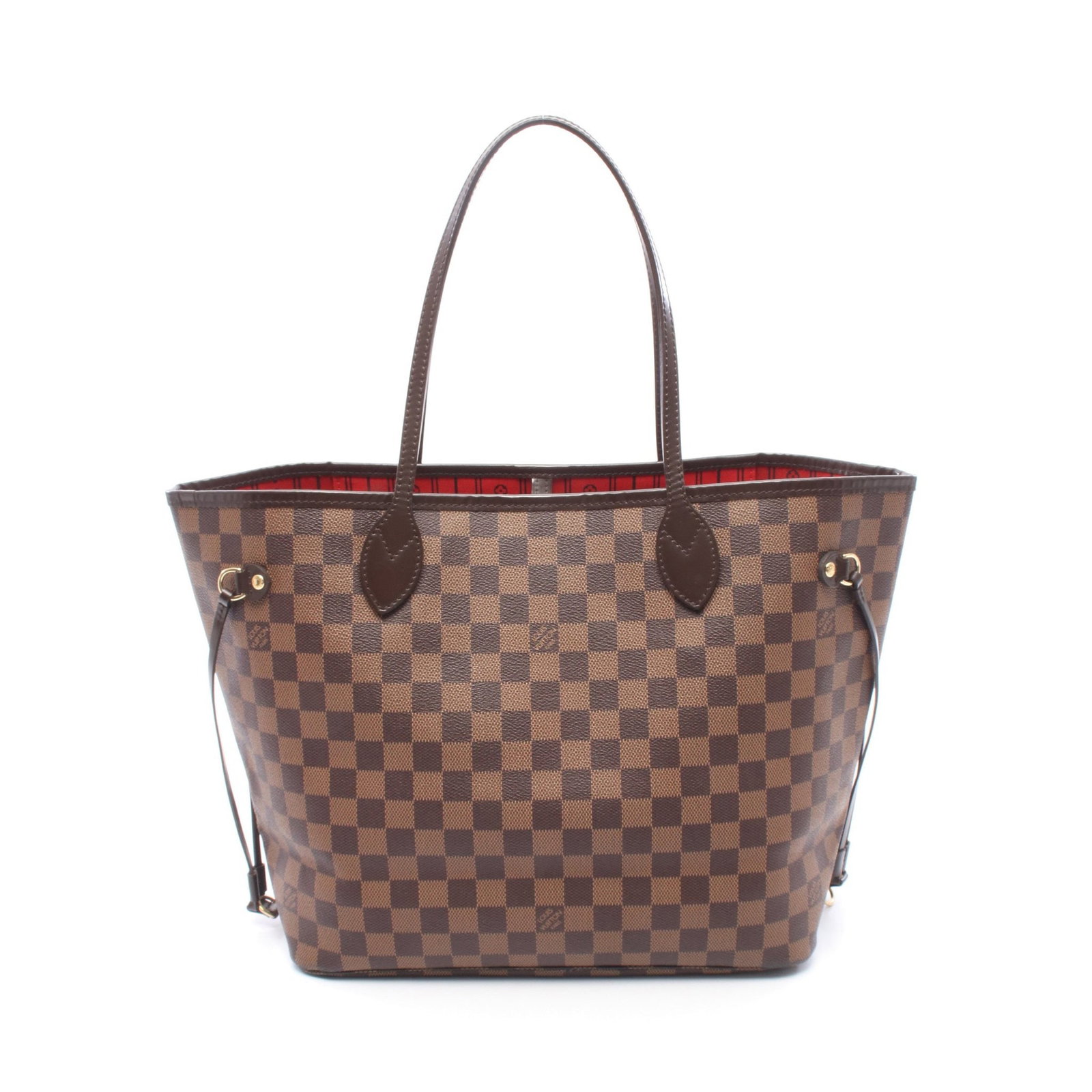 LV Neverfull MM Damier Ebene Tote: Authentic and authenticated Louis Vuitton Neverfull MM Damier Ebene shoulder tote bag in brown PVC leather. Model N51105, product no. GI3152. Approx. 29H x 45/32W x 15D cm with 49 cm straps.