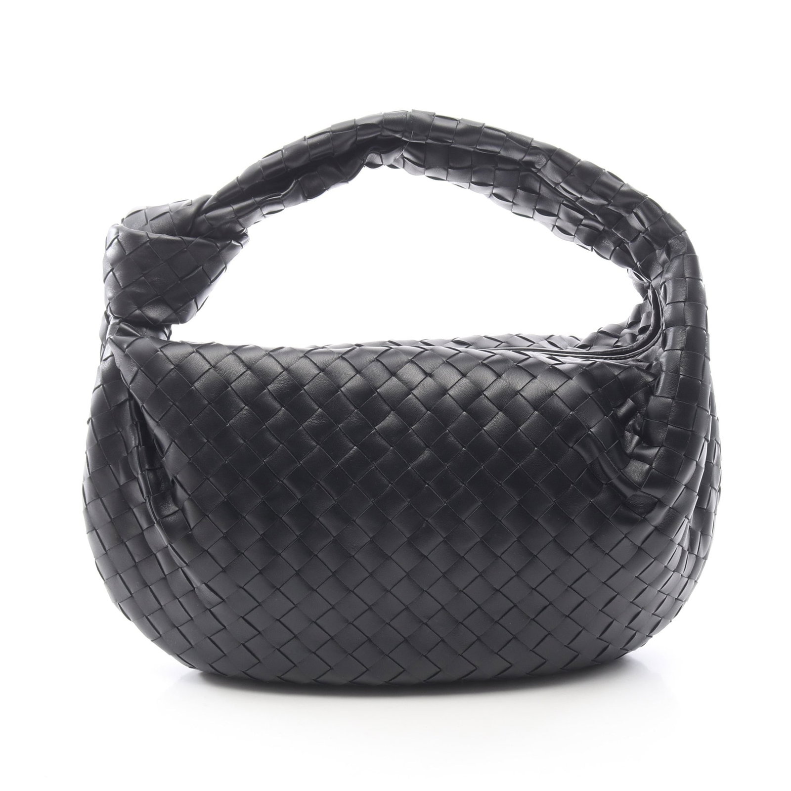 Bottega The Jody Small Black: Authentic and authenticated Bottega Veneta The Jody Small Intrecciato shoulder bag in black leather. Model 600261VCPP01229. Approx. 27H x 40/46W x 5D cm with 46 cm strap. Includes storage bags.