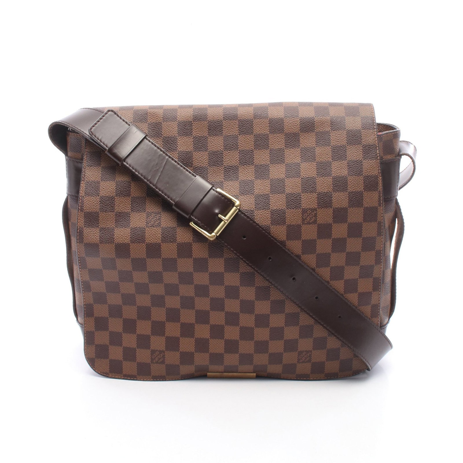 LV Bastille Damier Ebene Shoulder Bag: Authentic and authenticated Louis Vuitton Bastille Damier Ebene shoulder bag in brown PVC and leather. Model N45258, product no. SP0968. Approx. 30H x 31/33W x 9.5D cm with 89-110 cm strap.