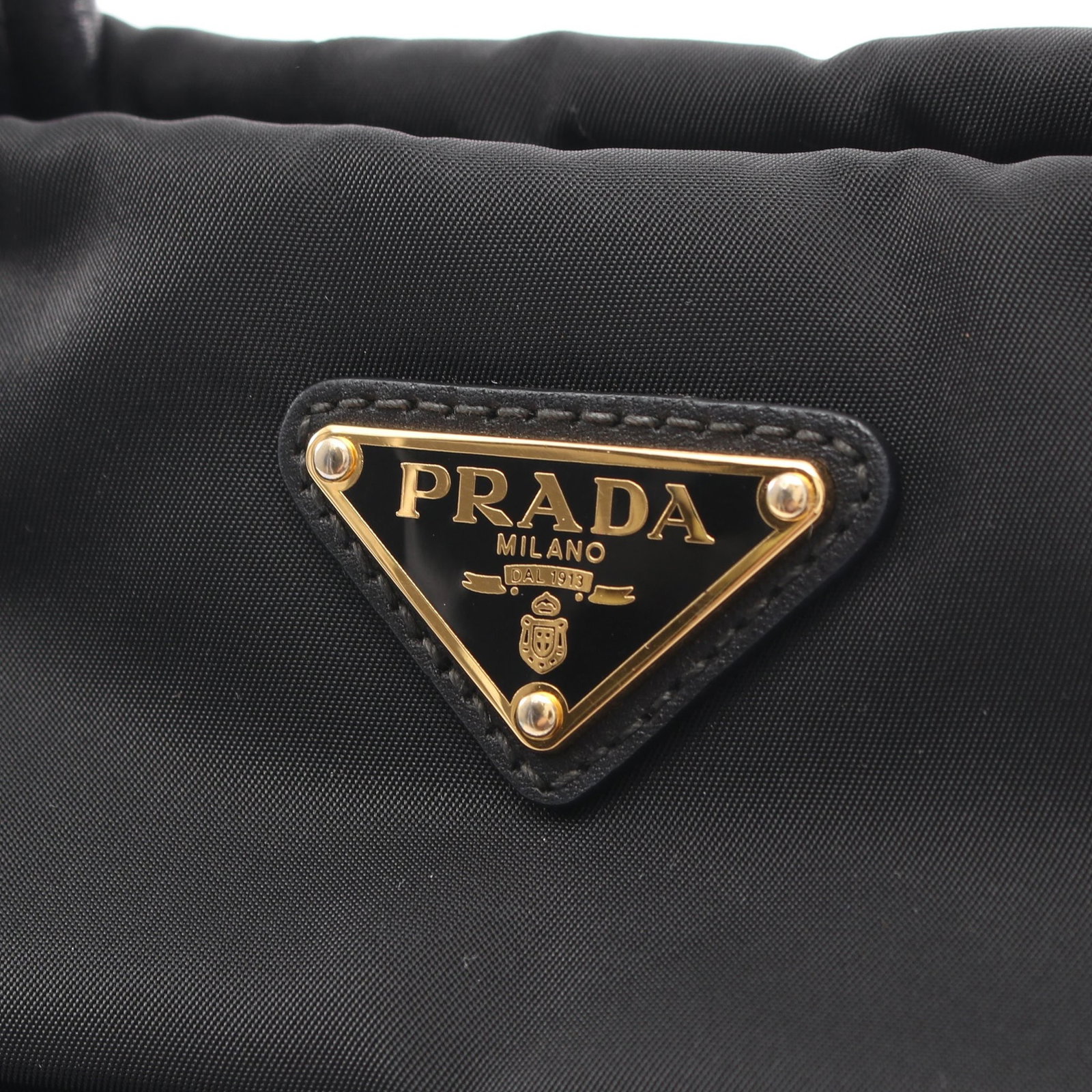 Prada Nylon Leather Tote Bag Black - 5