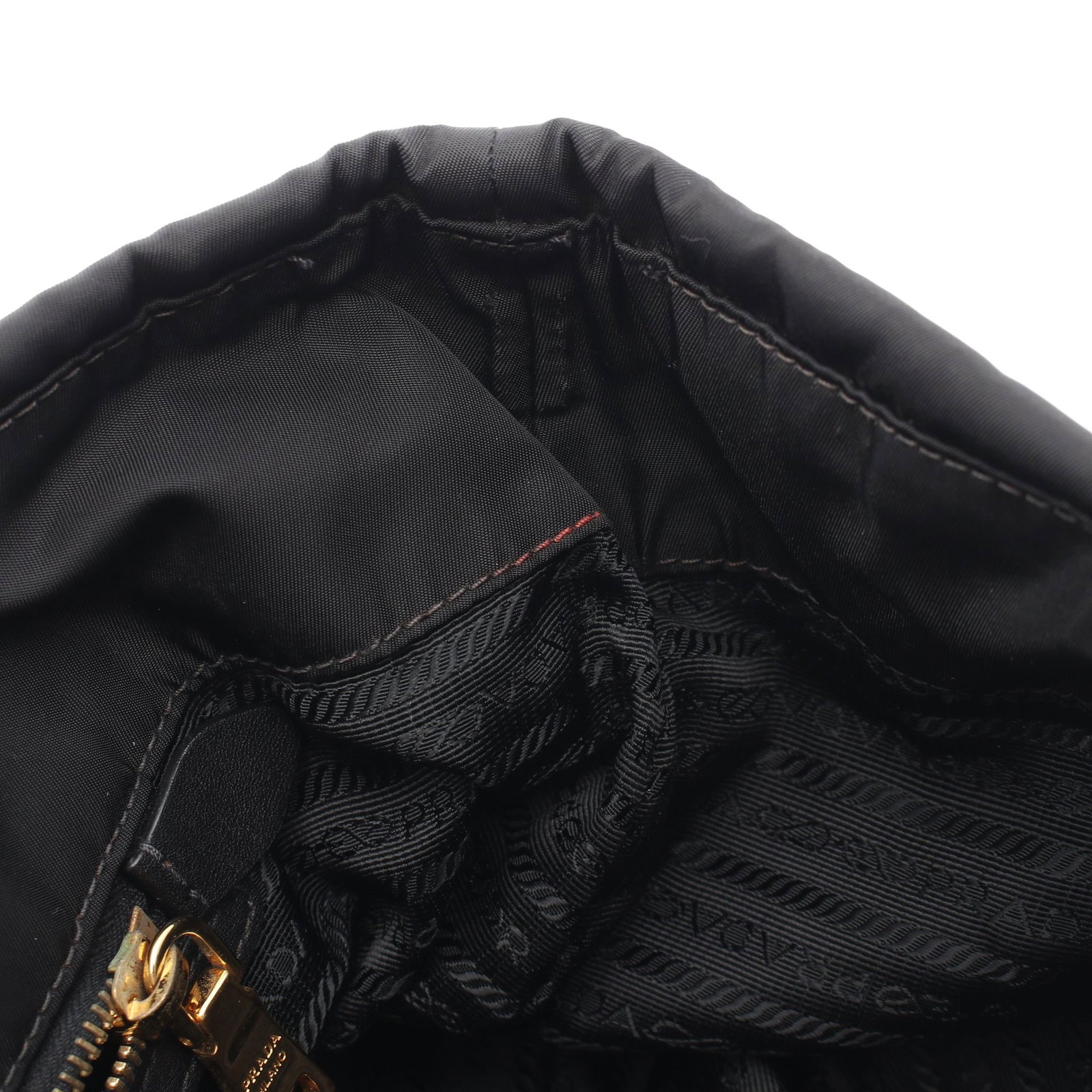 Prada Nylon Leather Tote Bag Black - 8