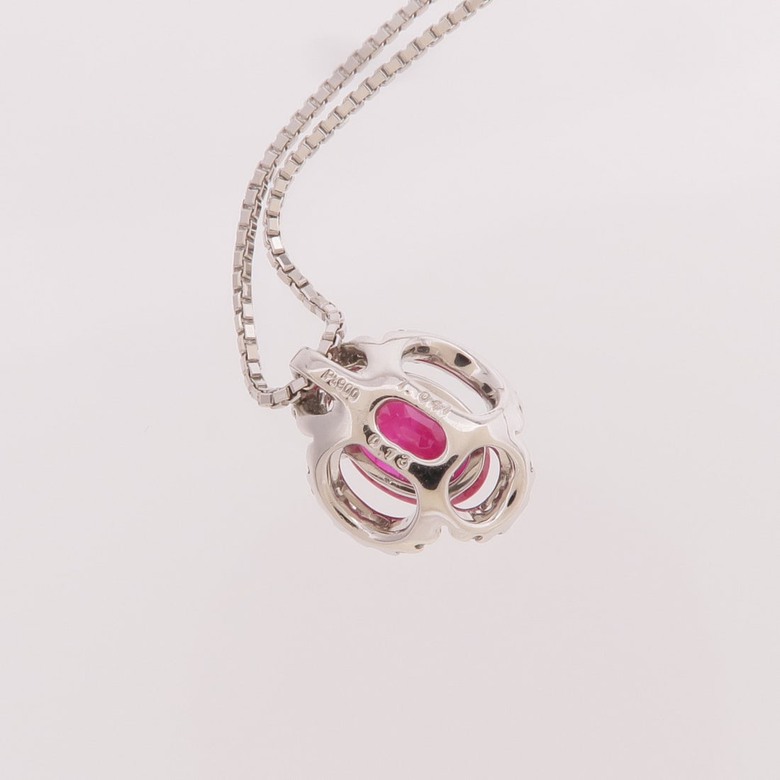 Ruby Diamond Necklace Platinum - 8