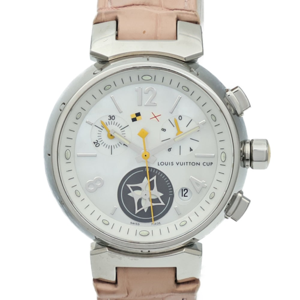 Frederique Constant Slimline Moonphase: White automatic watch with leather belt. Includes guarantee. 42mm case, fits 18-21.5cm wrist.