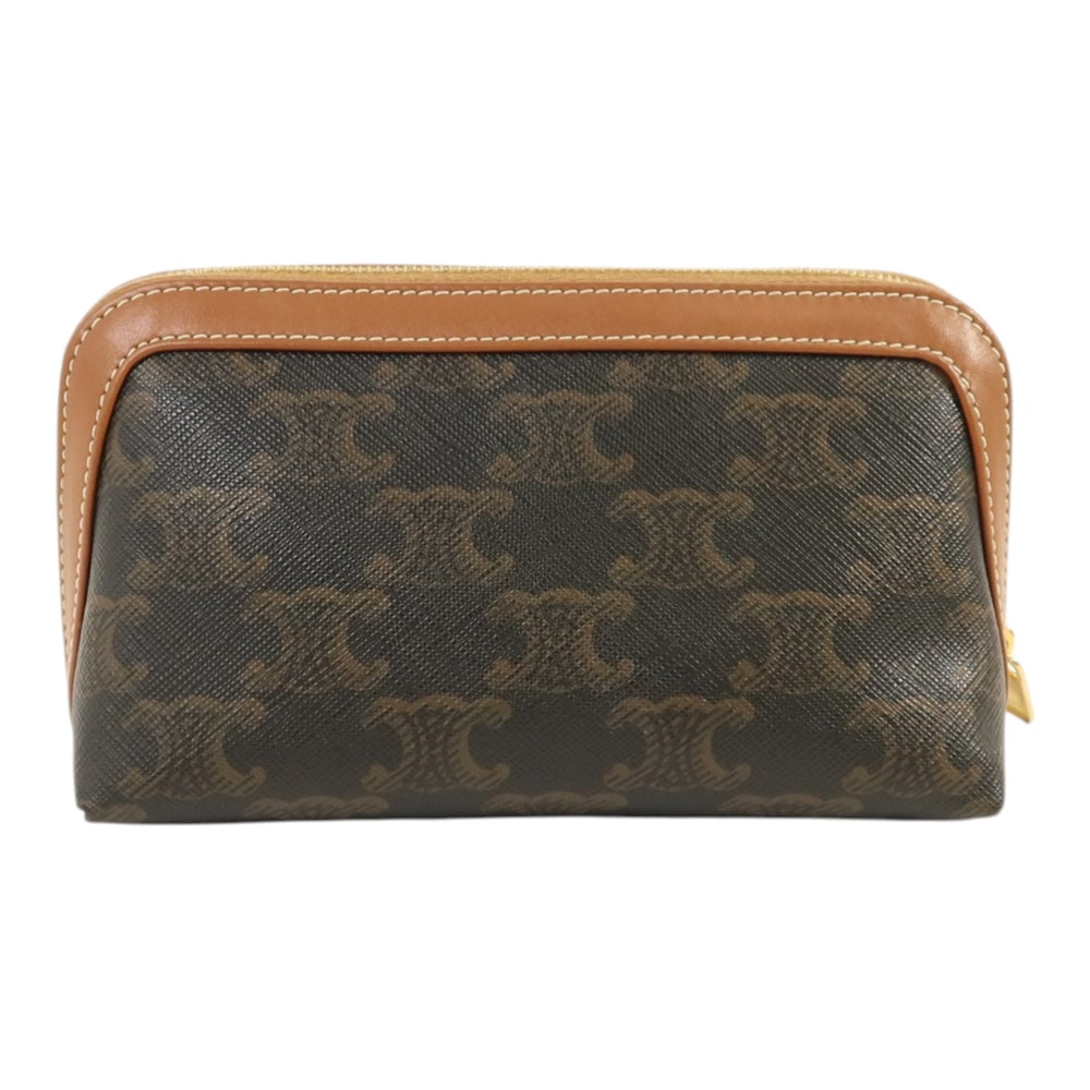 Celine Triomphe Pouch Clutch Brown - 2