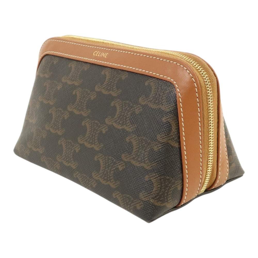 Celine Triomphe Pouch Clutch Brown - 3