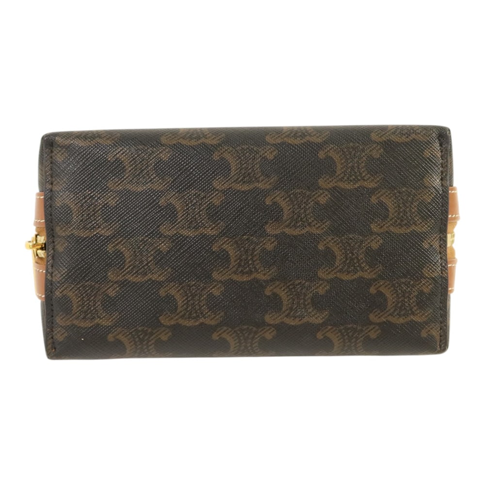 Celine Triomphe Pouch Clutch Brown - 4