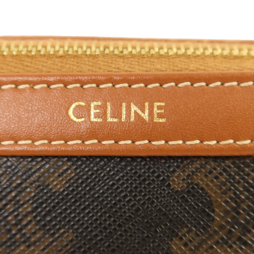 Celine Triomphe Pouch Clutch Brown - 6