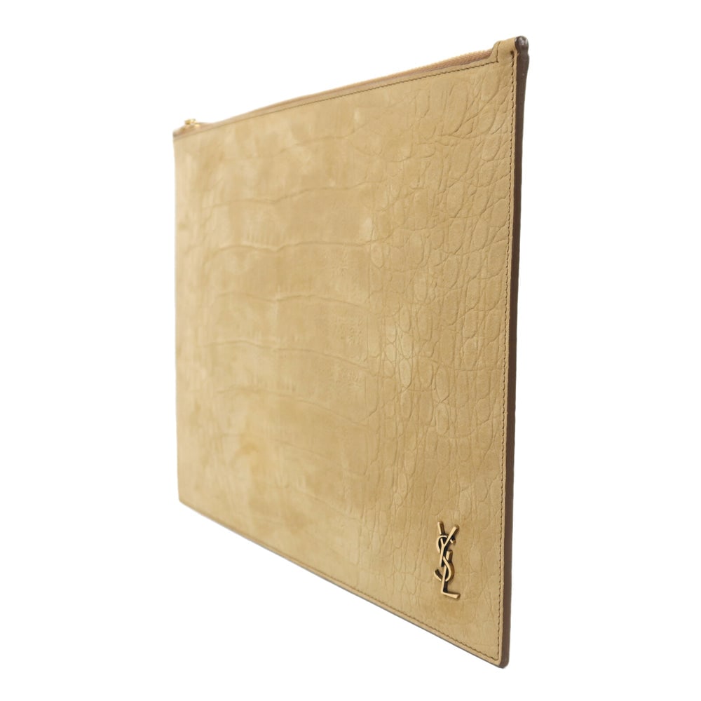 Ysl Suede Pouch Brown - 3