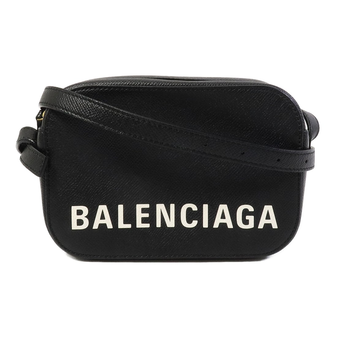Balenciaga Ville Camera XS Black: Authentic and authenticated Balenciaga Ville Camera Bag XS shoulder bag in black calfskin. Product no. 568008. Approx. 18W x 12H x 6D cm with 76-124 cm strap. Includes storage bags.