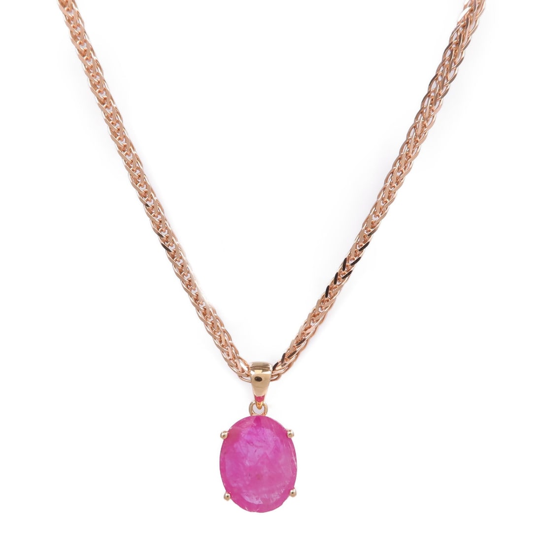 Ruby Necklace Yellow Pink Gold (1 of 10)