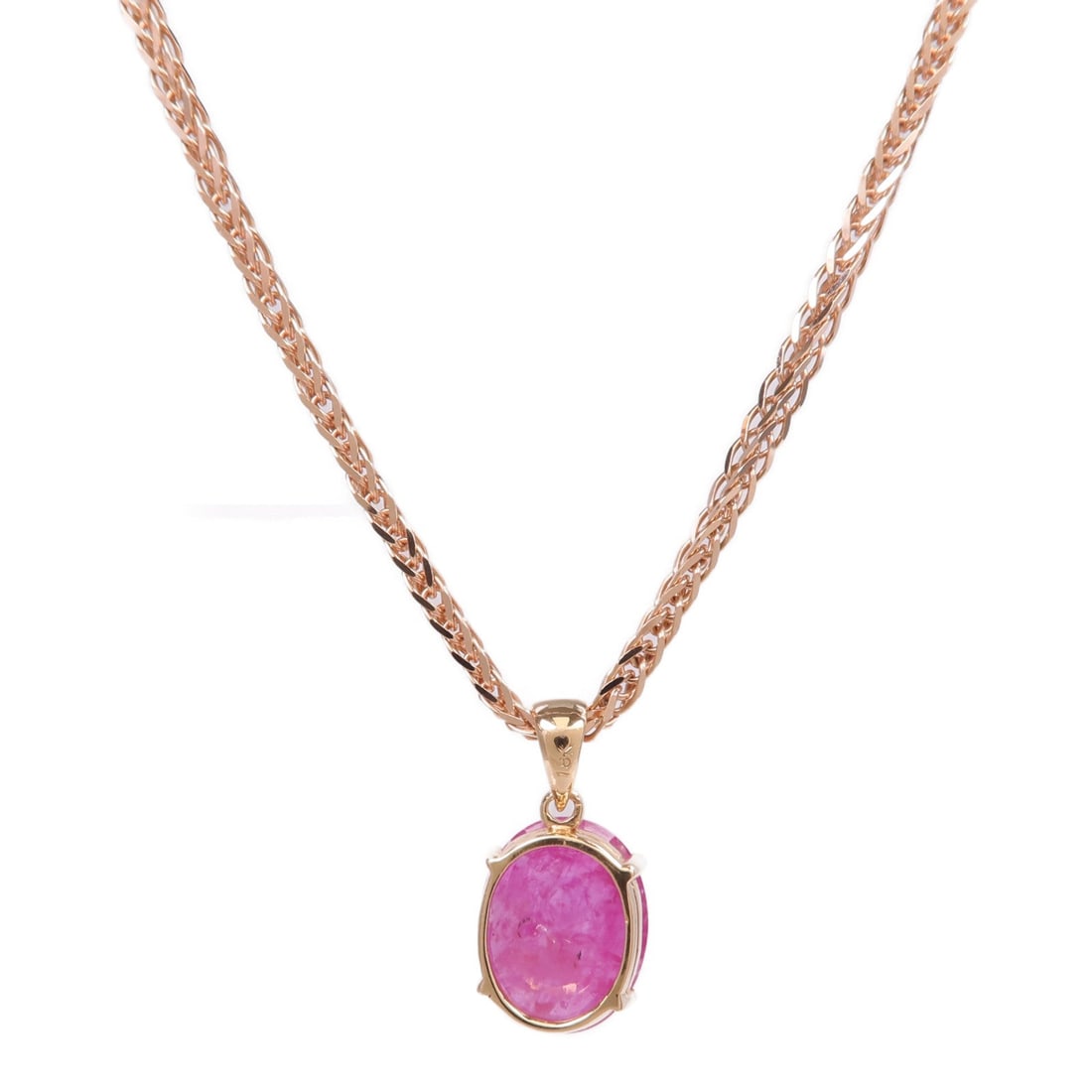 Ruby Necklace Yellow Pink Gold - 2