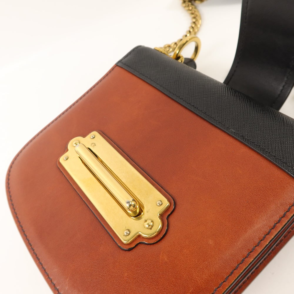 Prada Chain Shoulder Brown Black - 17