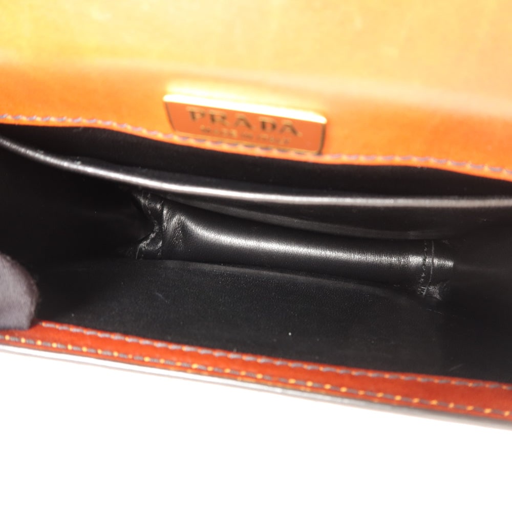 Prada Chain Shoulder Brown Black - 5