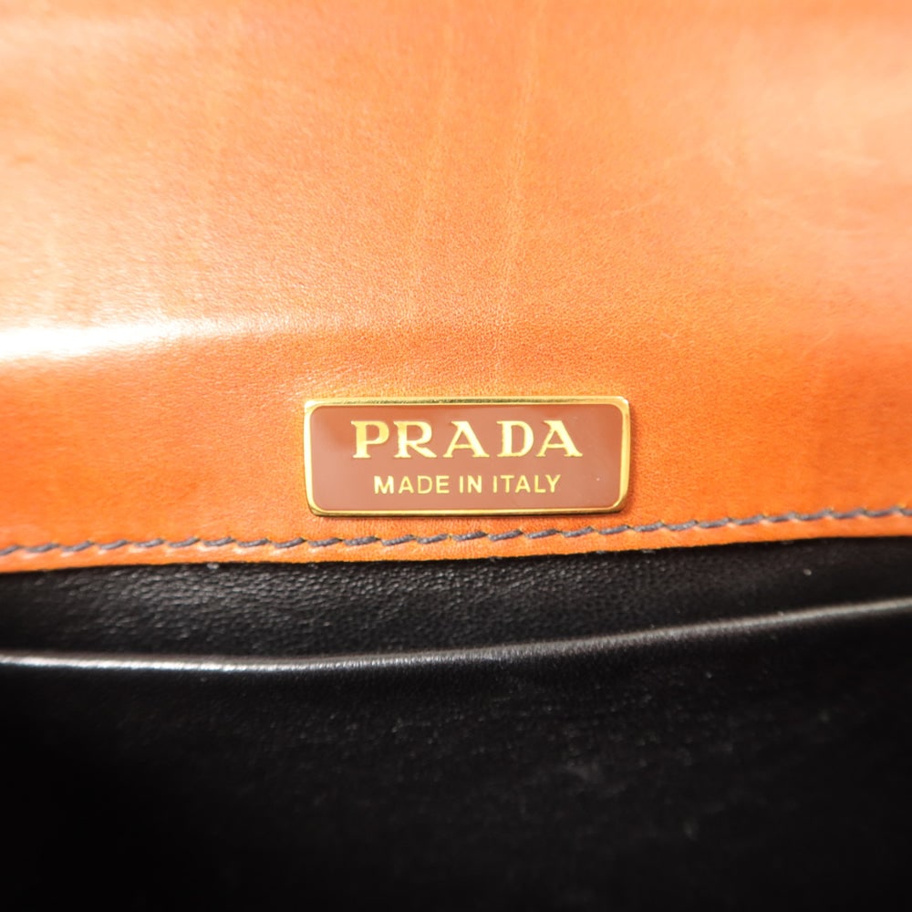 Prada Chain Shoulder Brown Black - 6