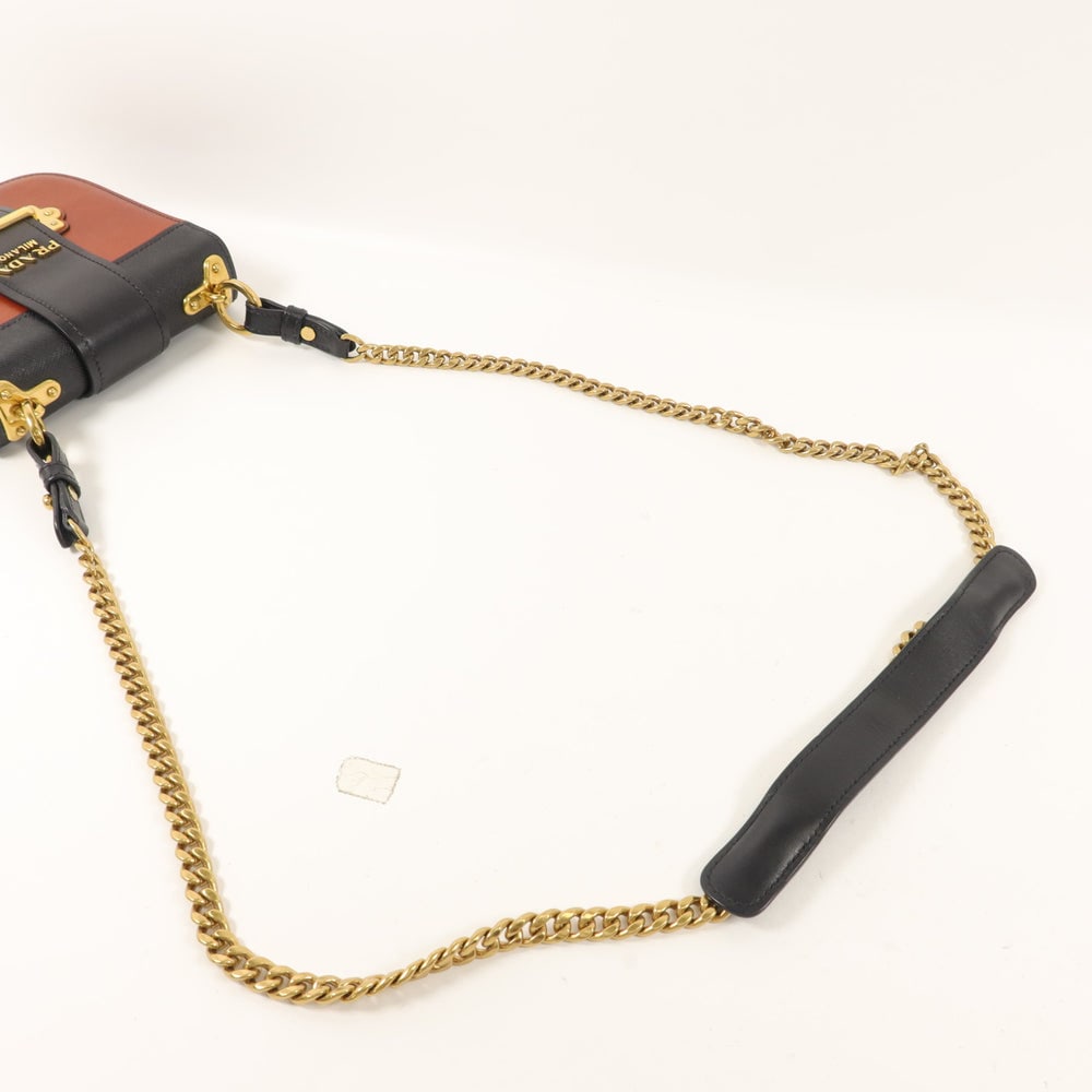 Prada Chain Shoulder Brown Black - 8