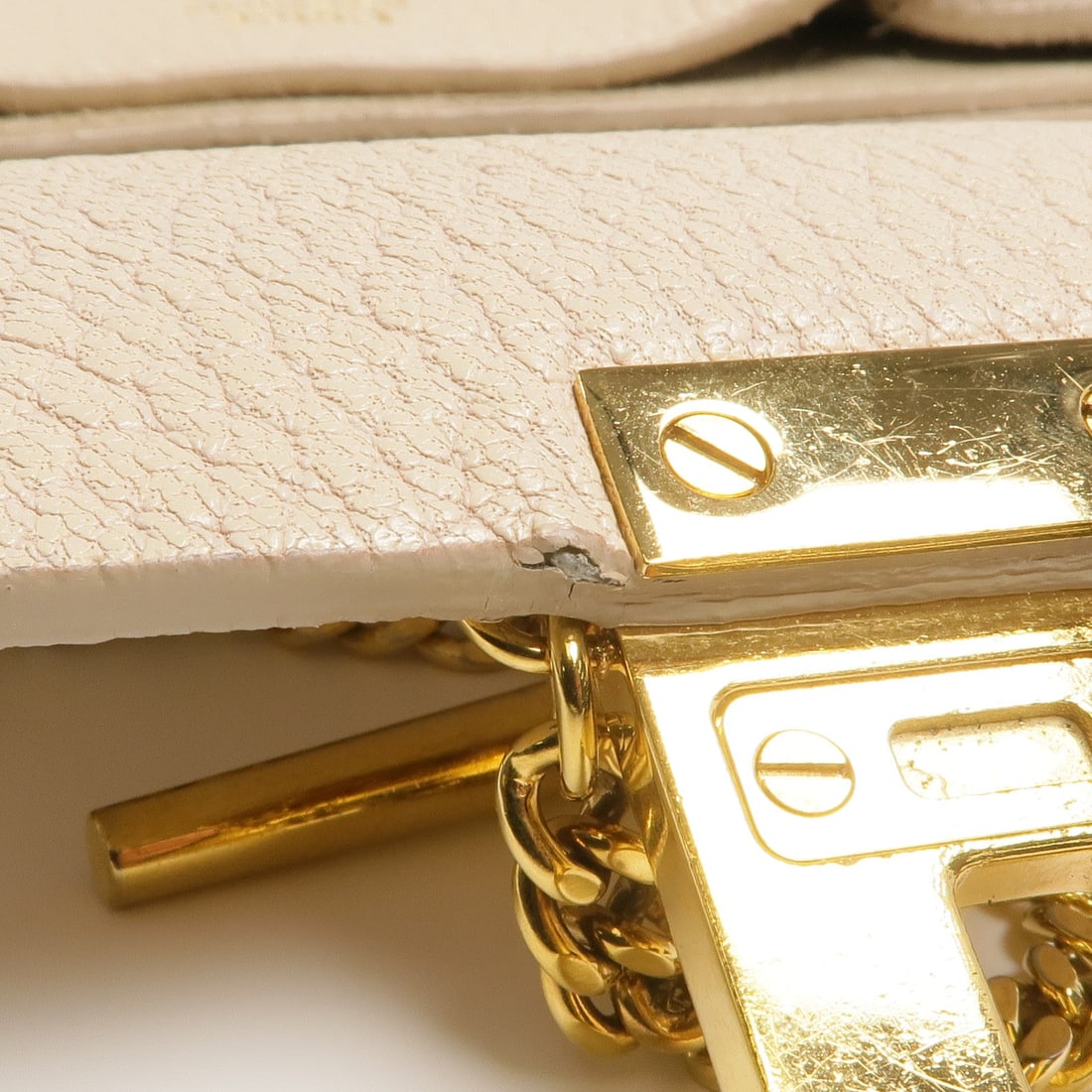 Chloe Chain Shoulder Bag Beige - 18