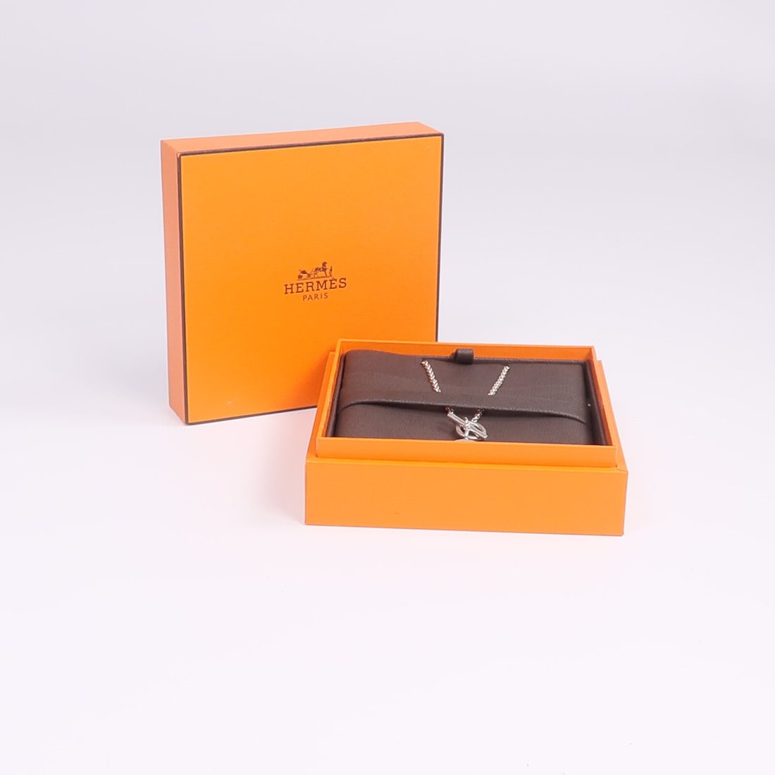 Hermes Ex-Libris Silver Necklace - 9