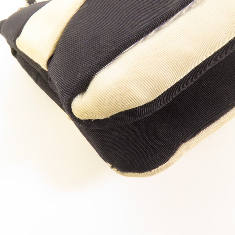 Chanel Chain Shoulder Bag Black White - 12