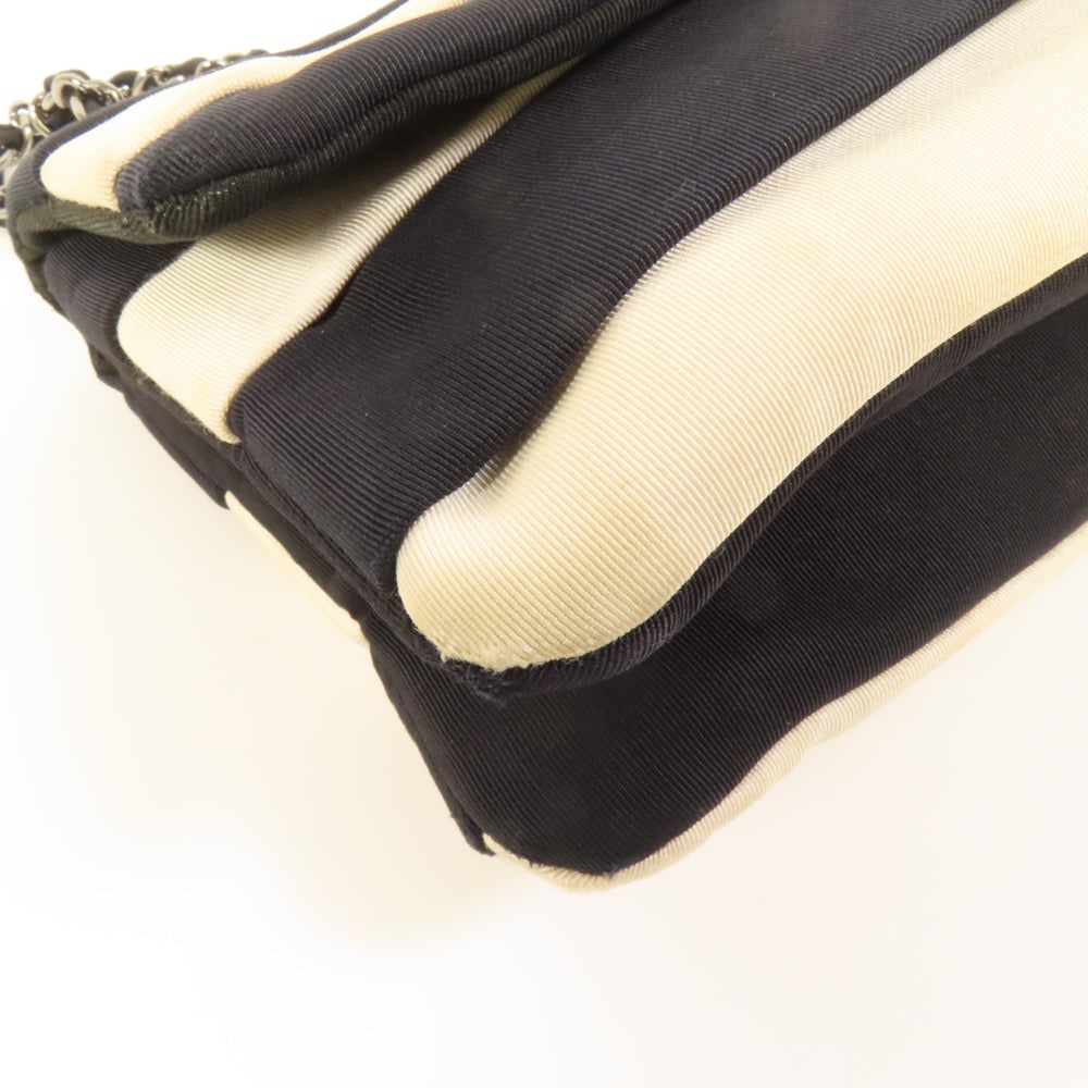 Chanel Chain Shoulder Bag Black White - 13