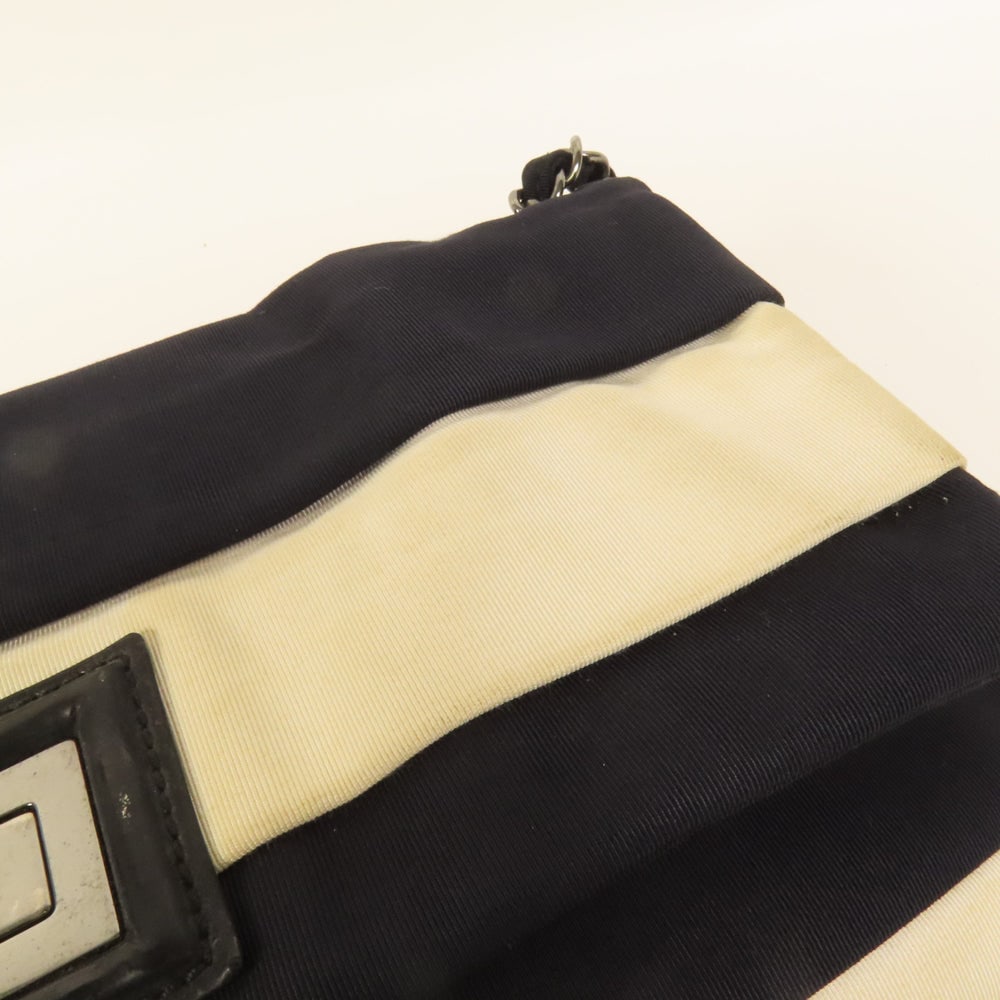 Chanel Chain Shoulder Bag Black White - 16