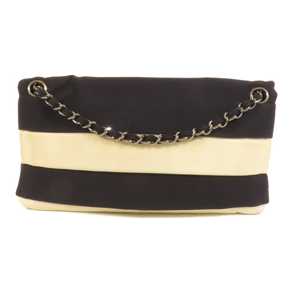 Chanel Chain Shoulder Bag Black White - 2