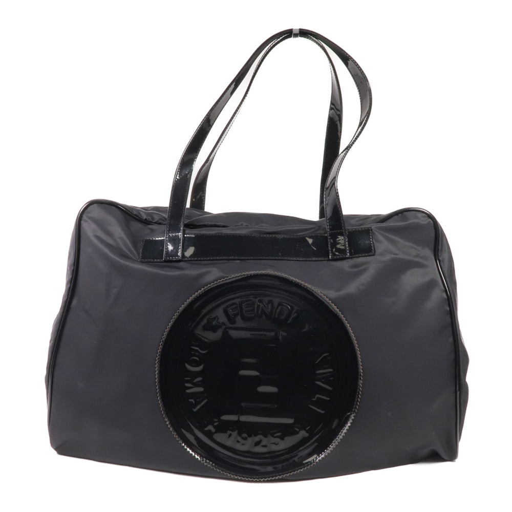 Fendi Black Nylon Shoulder Bag: Authentic and authenticated Fendi shoulder bag in black nylon. Approx. 47W x 32H x 2-12D cm with 62 cm shoulder strap. No accessories listed.