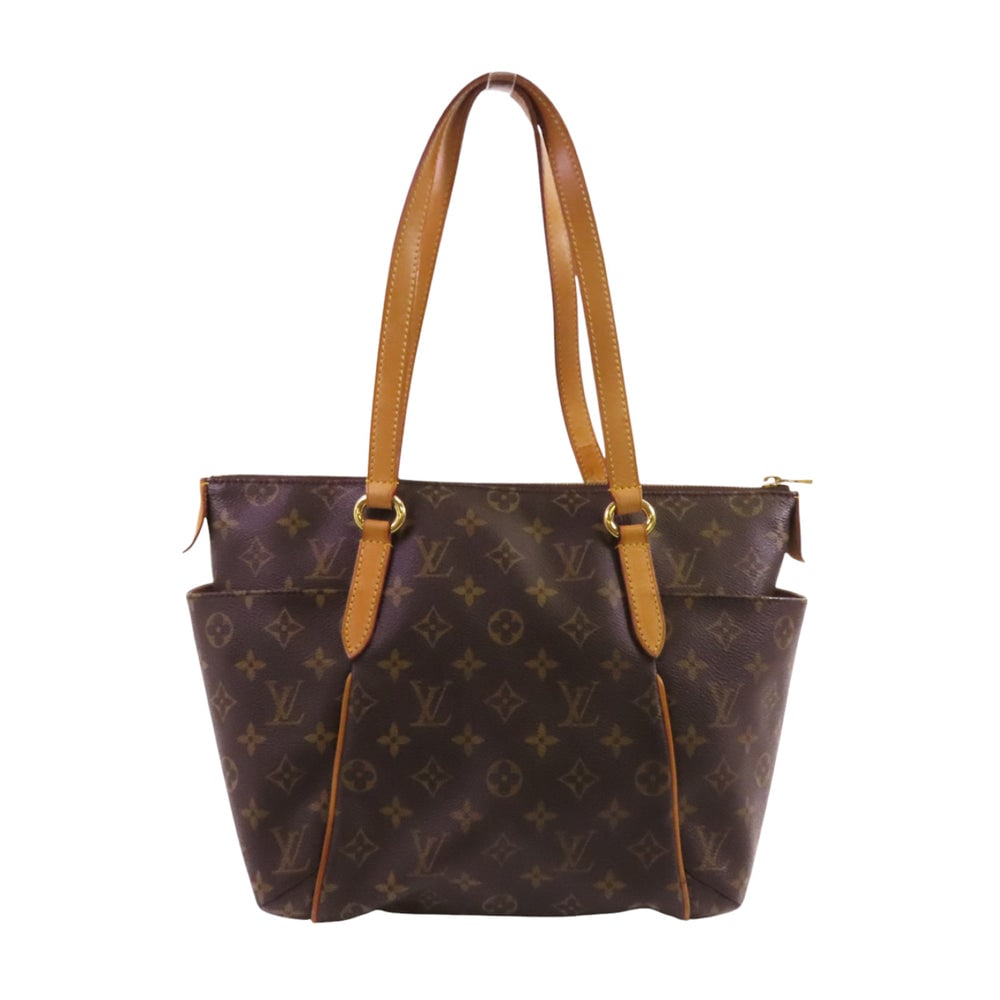 Louis Vuitton Totally PM Monogram Tote: Authenticated genuine Louis Vuitton Totally PM shoulder tote bag in brown Monogram PVC coated canvas with gold-tone hardware. Product no. FL3059. Approx. W28-34.5 x H25 x D12 cm.