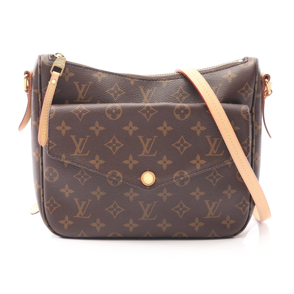 LV Mabillon Brown: Brown Monogram PVC leather Mabillon shoulder bag. Approx. 26.5 x 21 x 7 cm; strap 106-116 cm. Model M41679, product no. CA4116. Authentic and authenticated.