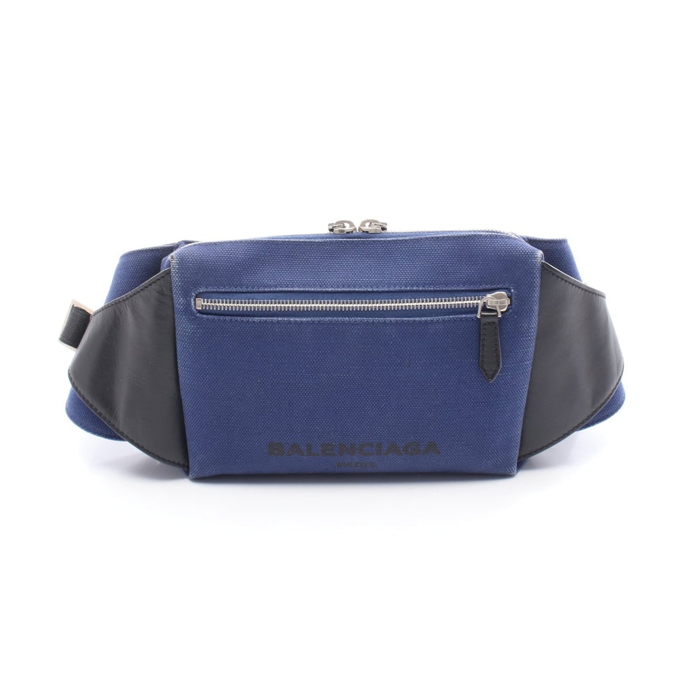 Balenciaga Belt Bag Navy Black: Balenciaga Belt Bag Body Bag Waist Bag. Color: Navy Black. Material: Canvas Leather. Size: 21/22 X 16 X 5 Cm. Max Strap: 129 Cm.