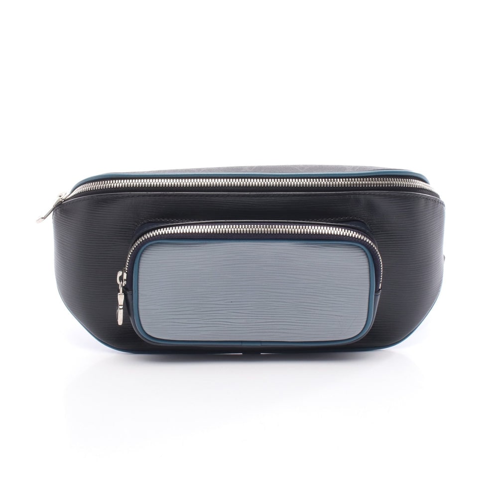 LV Epi Monogram Eclipse Bum Bag: Authentic and authenticated Louis Vuitton Epi Monogram Eclipse bum bag/body bag in black navy blue leather PVC. Model M53420, product FO2167. Approx. 15.5 x 30 x 4 cm with max 105 cm strap.