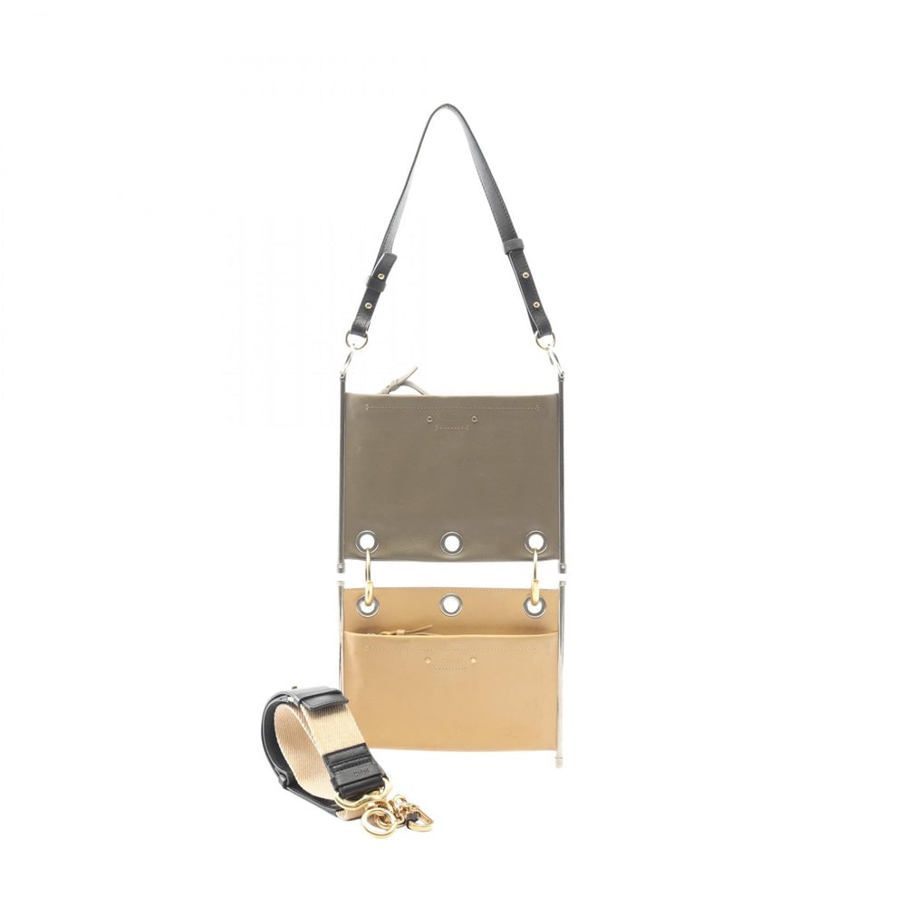Chloe Shoulder Bag Khaki Beige: Chloe Shoulder Bag. Color: Khaki Green Khaki Beige. Material: Leather. Size: 21.5 X 16.5 X 1 Cm. Strap: 57 Cm. Long Strap: 88-94 Cm.