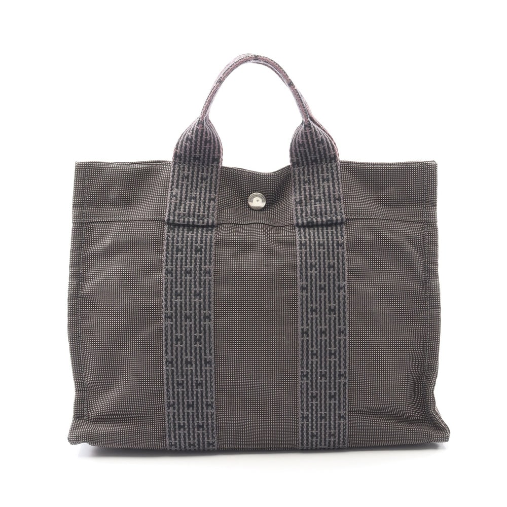 Hermes Yale Line Pm Tote Dark Gray: Hermes Yale Line Pm Handbag Tote Bag. Color: Dark Gray. Material: Nylon Canvas. Size: 30 X 23 X 8 Cm. Handle: 24 Cm.